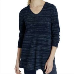 J. Jill | Textured Indigo Pullover Tunic Sweater Pure Jill Large